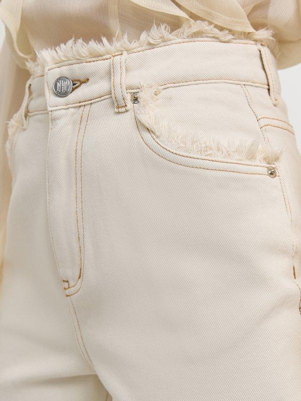 Pomelo Pomelo Frayed Jeans - Cream