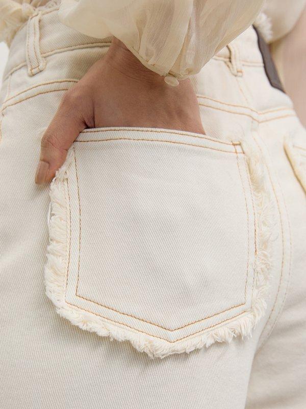 Pomelo Pomelo Frayed Jeans - Cream