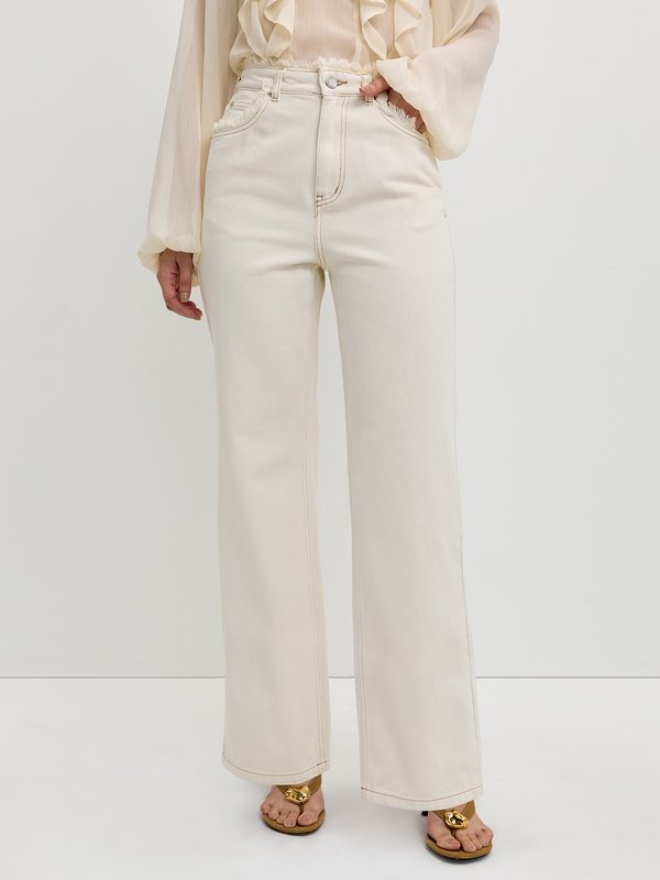 pomelo Pomelo Frayed Jeans - Cream