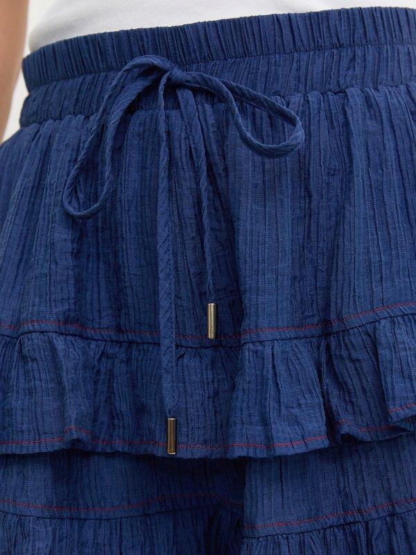 Pomelo Pomelo Frill Tiered Shorts - Navy