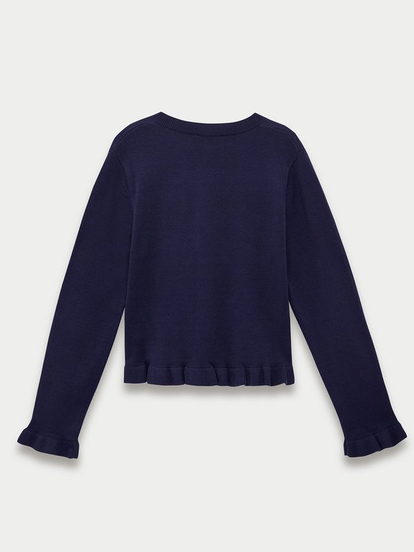 Pomelo Pomelo Frill Trim Cardigan - Navy
