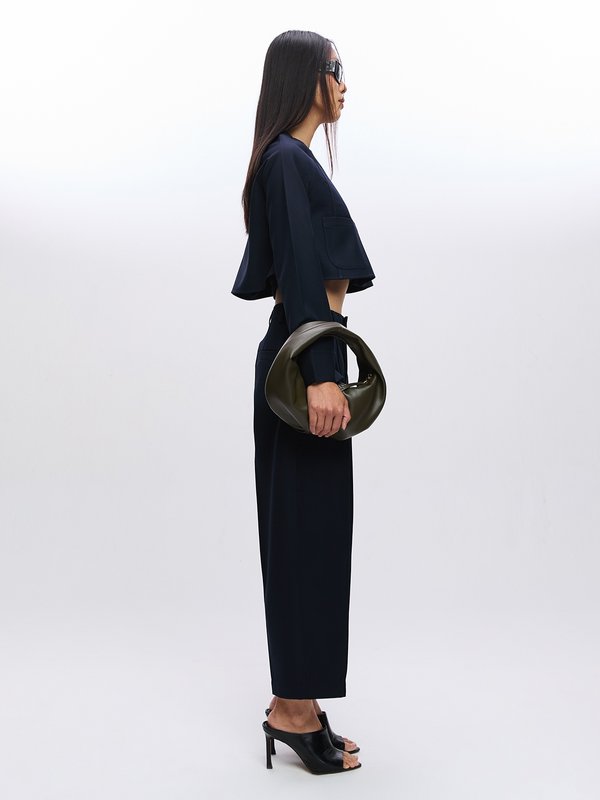 Pomelo Pomelo Front Pleated Pants - Navy