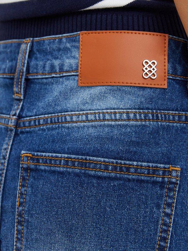 Pomelo Pomelo Front Slit Denim Skirt - Blue