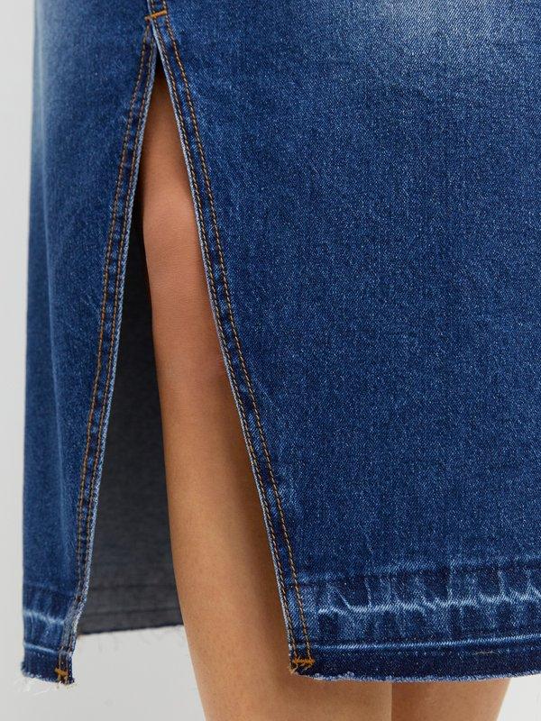 Pomelo Pomelo Front Slit Denim Skirt - Blue