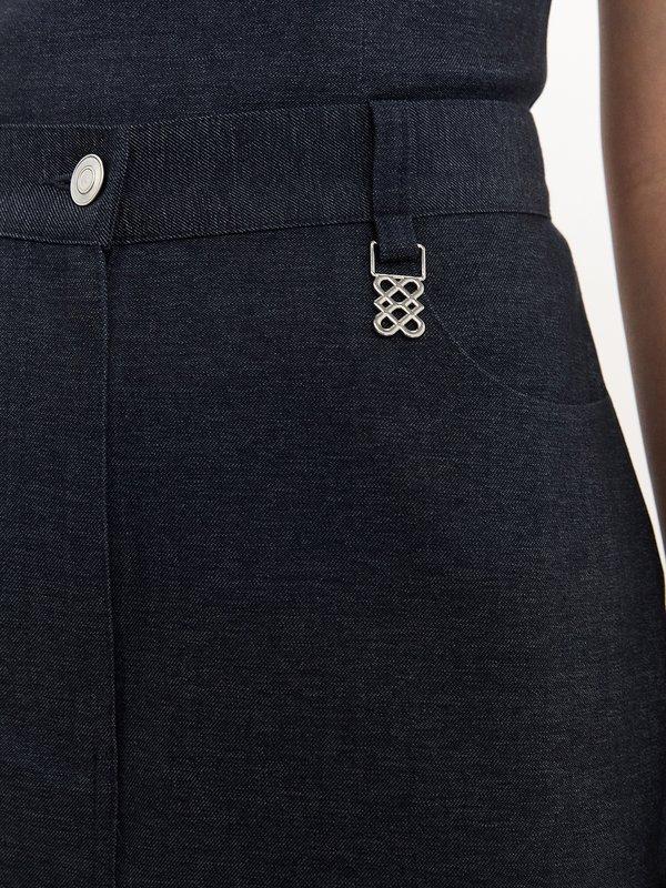 Pomelo Pomelo Front Slit Skirt - Indigo