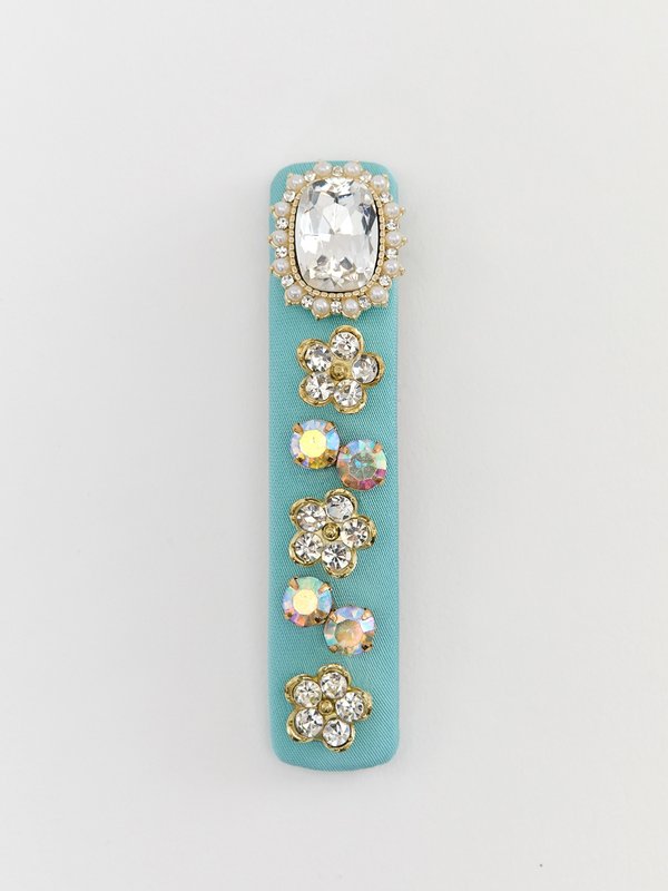 pomelo Pomelo Gem Petal Barrette - Blue