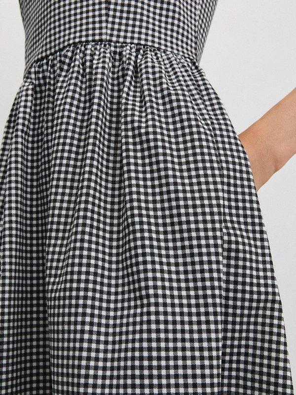 Pomelo Pomelo Gingham Ruffle Dress - Black