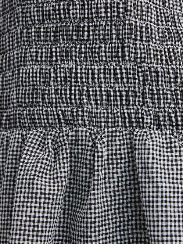 Pomelo Pomelo Gingham Smocked Dress With Bow - Black