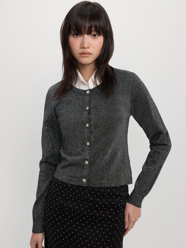 Pomelo Pomelo Glitter Cardigan - Black