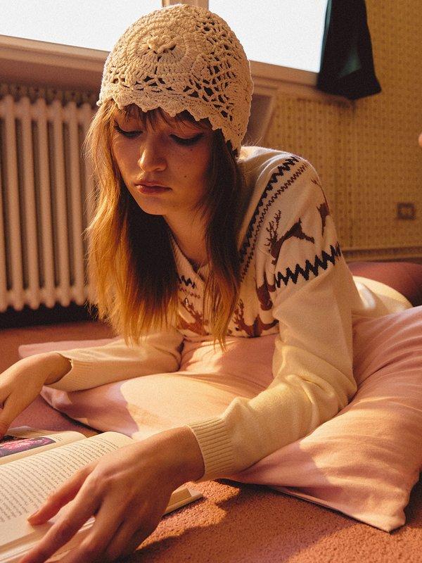 Pomelo Pomelo Graphic Print Button Cardigan - Ivory