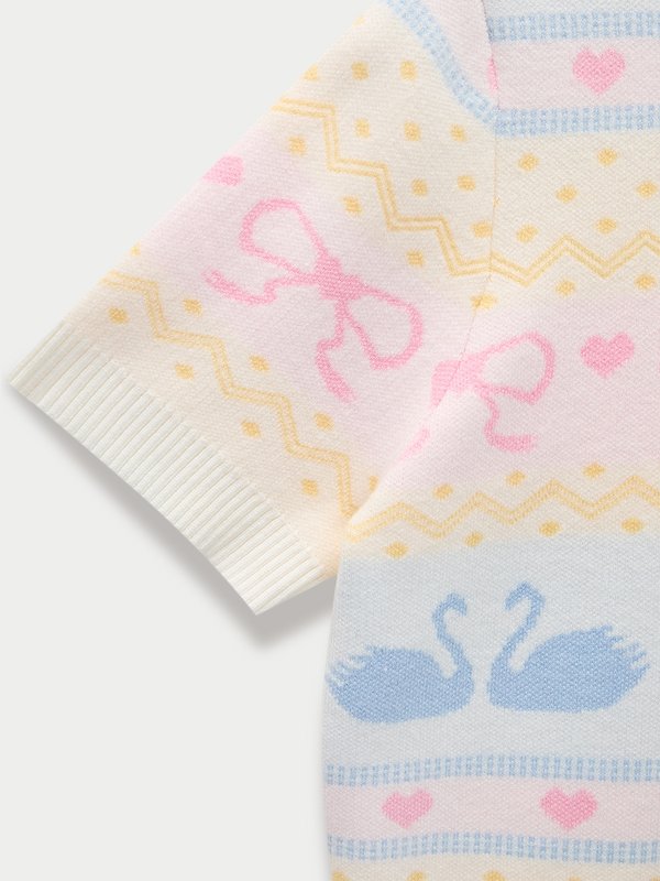 Pomelo Pomelo Graphic Print Knit Top - White