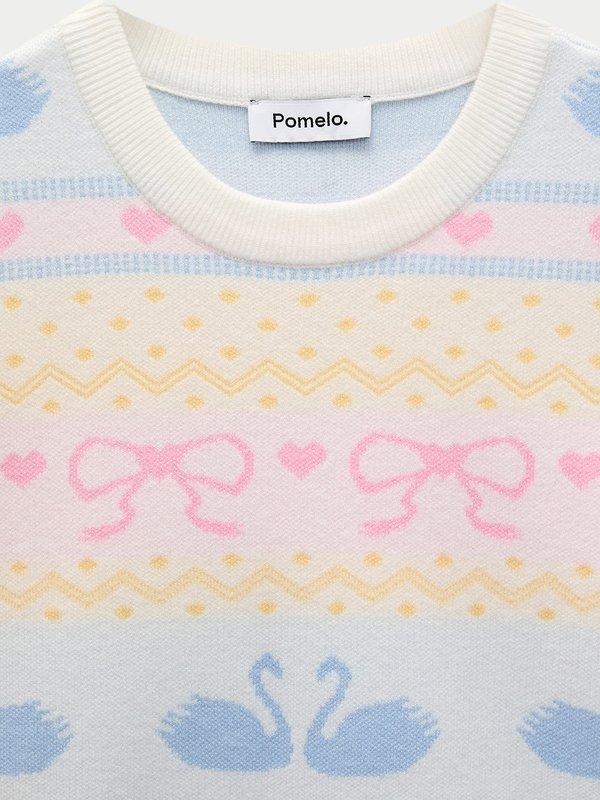 Pomelo Pomelo Graphic Print Knit Top - White
