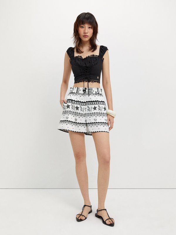 Pomelo Pomelo Graphic Print Shorts - White