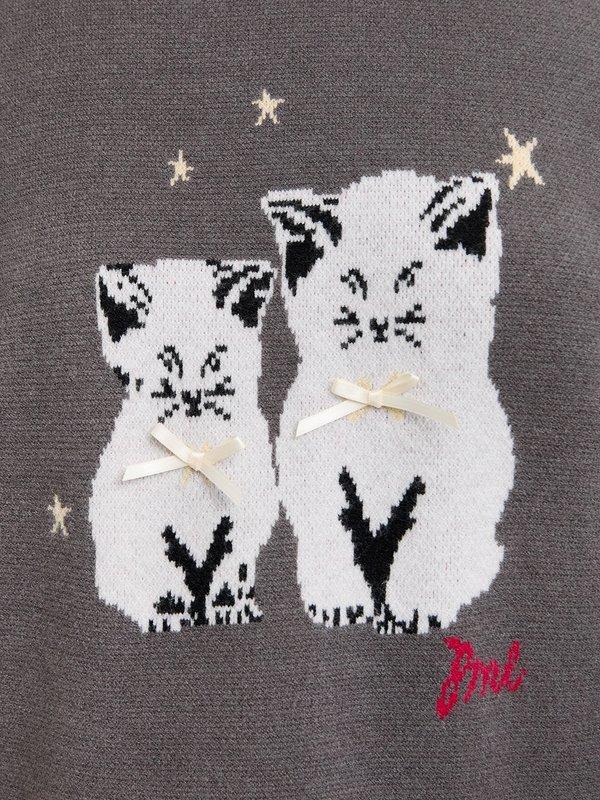 Pomelo Pomelo Graphic Print Sweater - Mid Grey