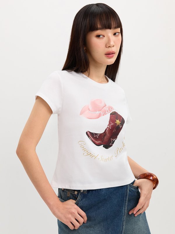 pomelo Pomelo Graphic Print Tee - White