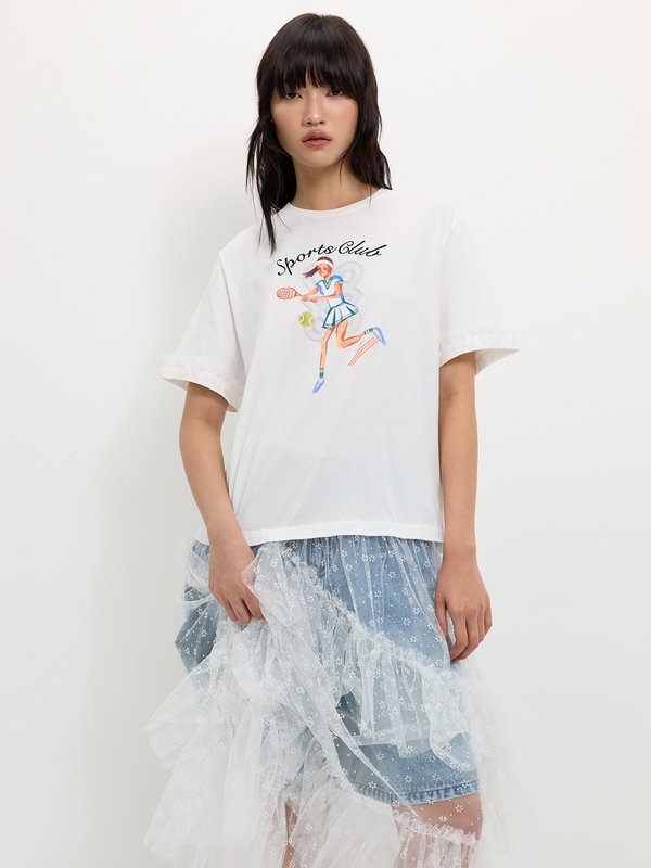 Pomelo Pomelo Graphic Print Tee - White