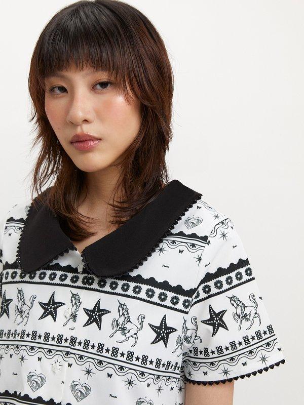 Pomelo Pomelo Graphic Print Top - White