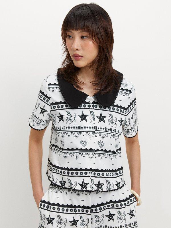 pomelo Pomelo Graphic Print Top - White