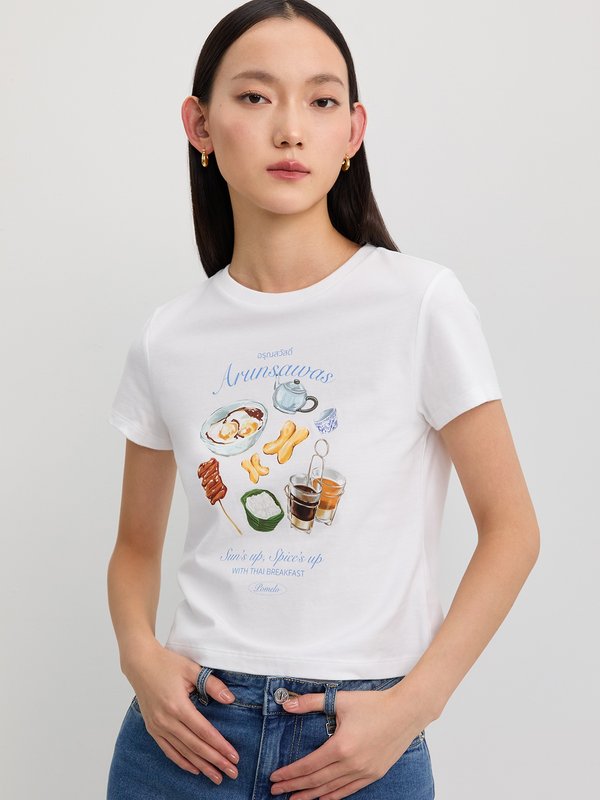 pomelo Pomelo Grapphic Tee - White