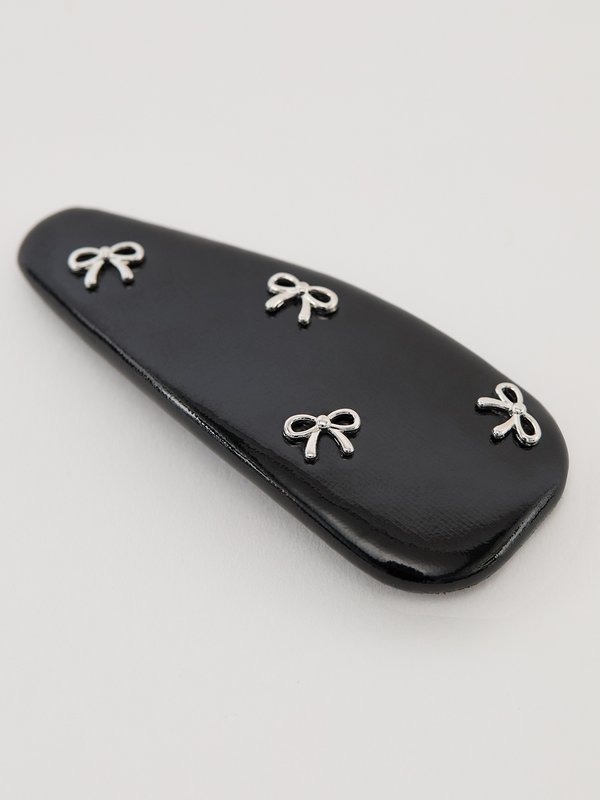 Pomelo Pomelo Hair Clip With Bow Details - Black