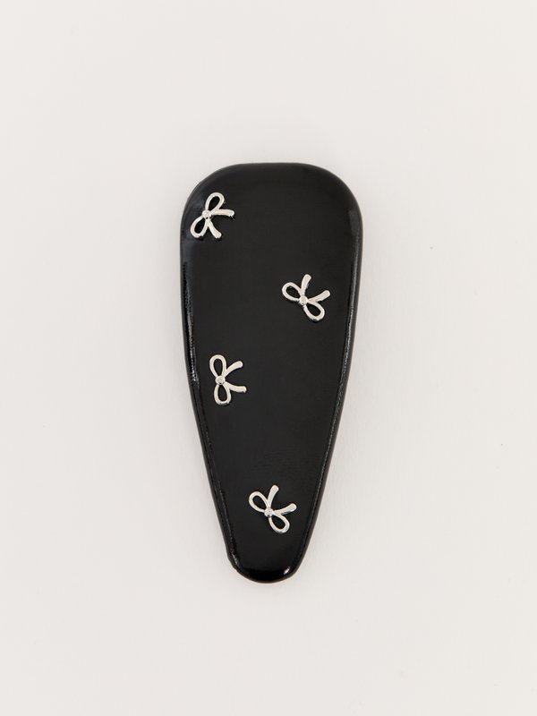 pomelo Pomelo Hair Clip with Bow Details - Black
