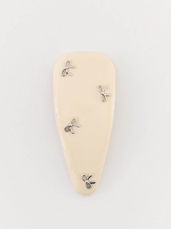 pomelo Pomelo Hair Clip with Bow Details - Cream