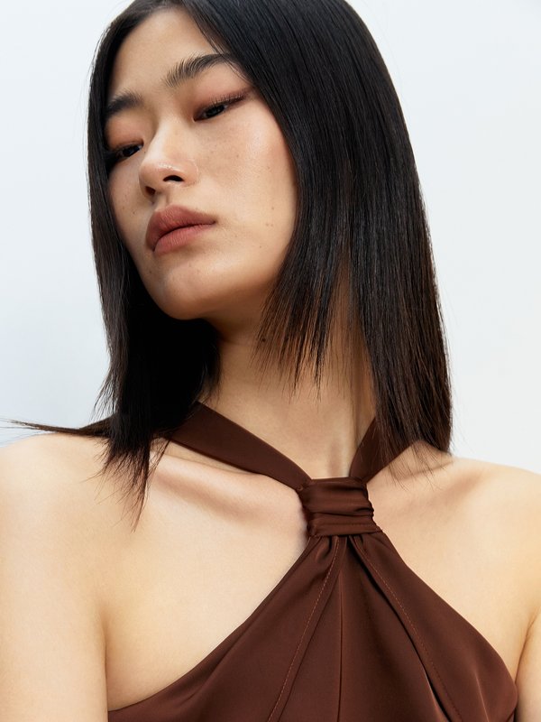 Pomelo Pomelo Halterneck Jumpsuit - Brown