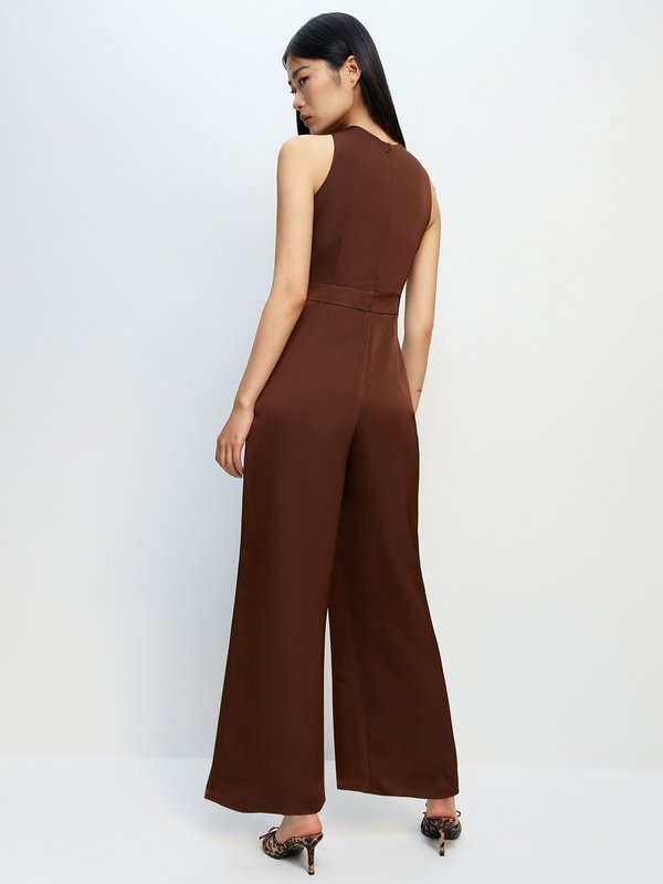 Pomelo Pomelo Halterneck Jumpsuit - Brown