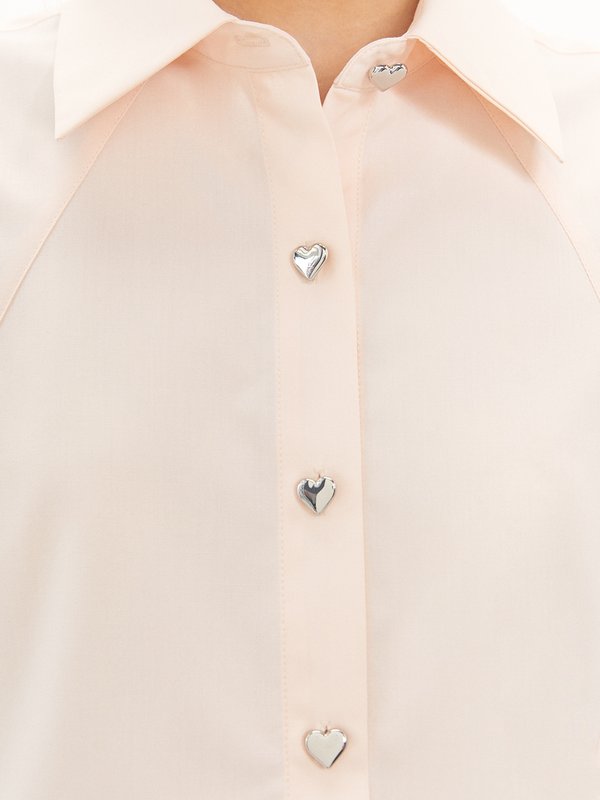Pomelo Pomelo Heart Button Blouse - Pink
