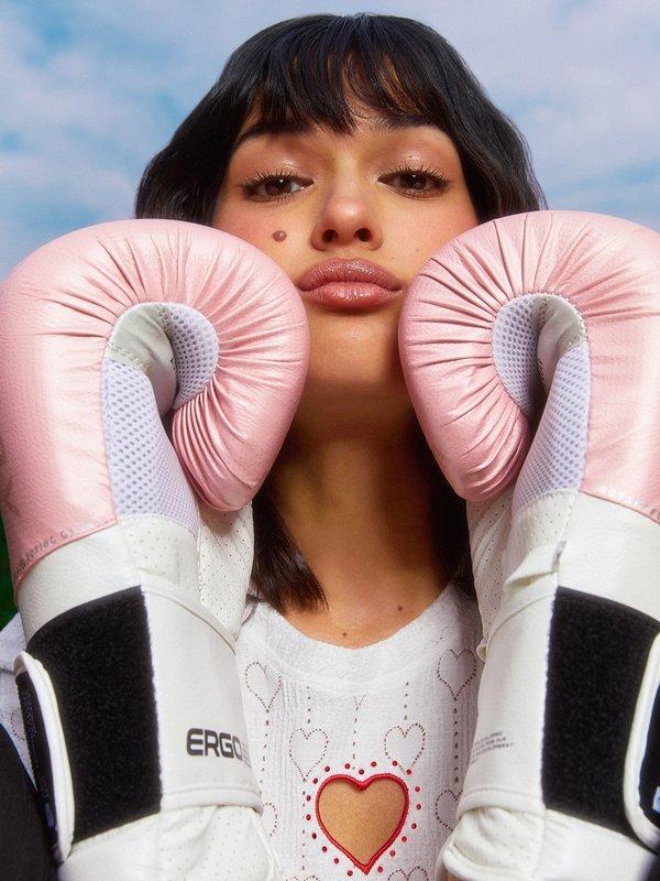 Pomelo Pomelo Heart Cut Out Crop Tee - White