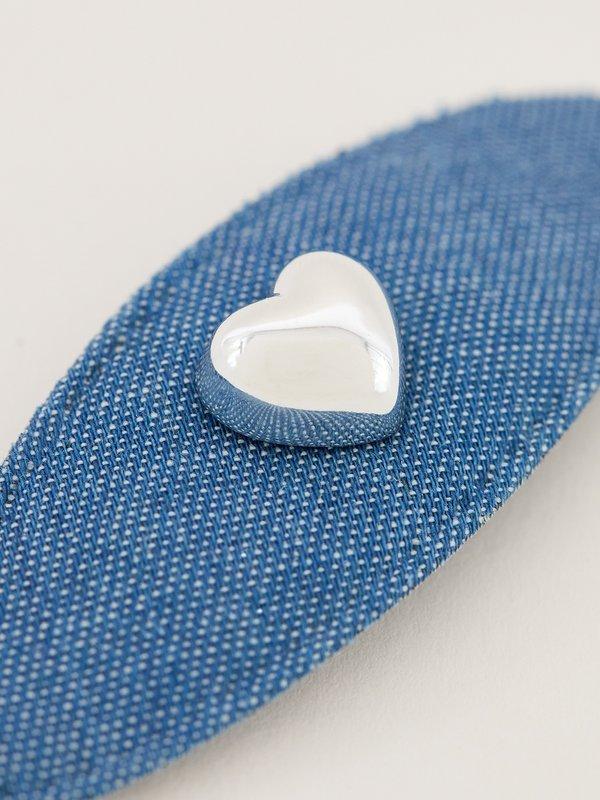 Pomelo Pomelo Heart Denim Hair Clip - Denim
