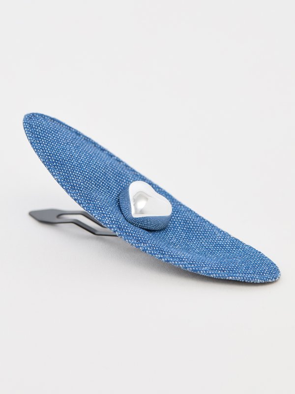 Pomelo Pomelo Heart Denim Hair Clip - Denim