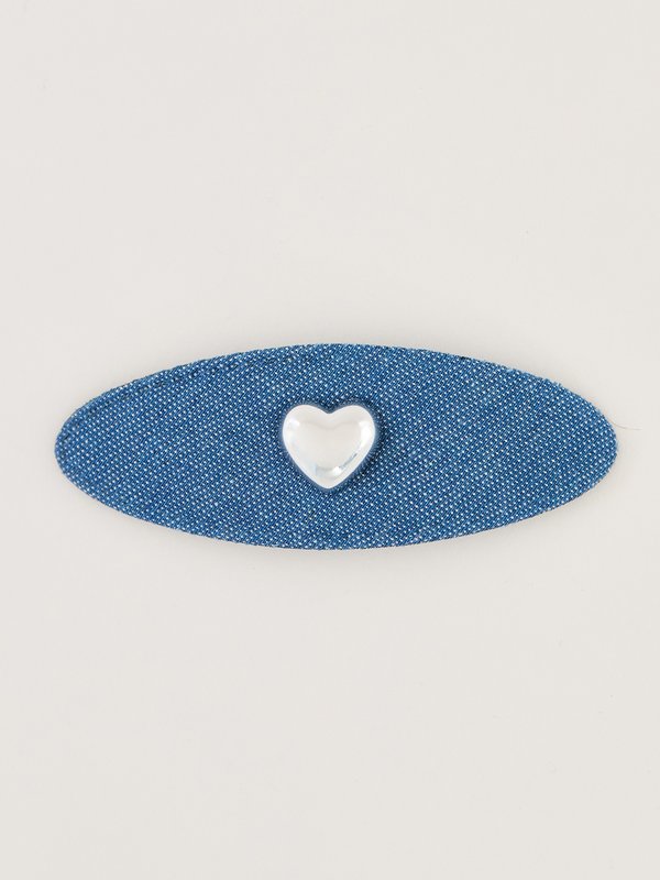 pomelo Pomelo Heart Denim Hair Clip - Denim