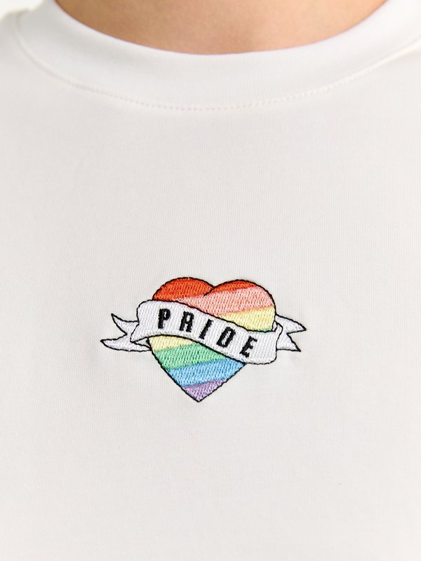 Pomelo Pomelo Heart Embroidery Tee - White