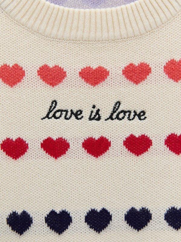 Pomelo Pomelo Heart Knit Top - Cream