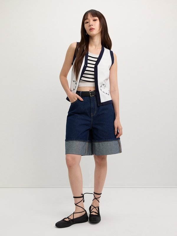 Pomelo Pomelo Heart Vest - Ivory