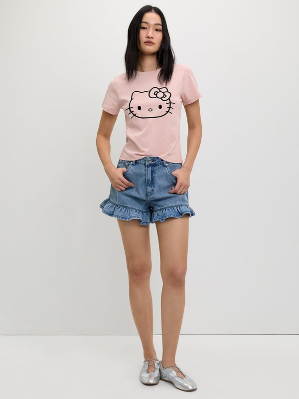 Pomelo Pomelo Pomelo. ♥ Hello Kitty Embroidered Tee - Light Pink