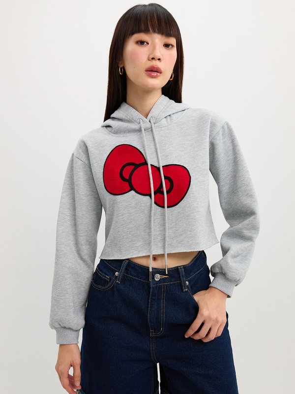 Pomelo Pomelo Pomelo. ♥ Hello Kitty Hoodie Sweatshirt - Light Grey