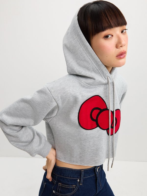 pomelo Pomelo Pomelo. ♥ Hello Kitty Hoodie Sweatshirt - Light Grey