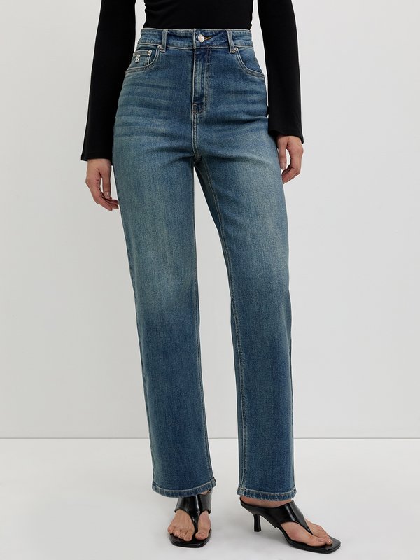 Pomelo Pomelo High-Waisted Jeans - Blue