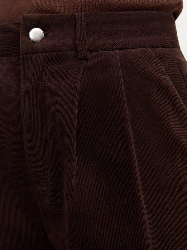 Pomelo Pomelo High-Waisted Pleat Shorts - Brown