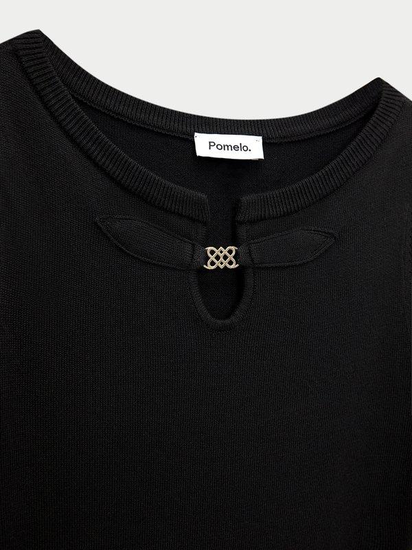 Pomelo Pomelo Keyhole Knit Dress - Black