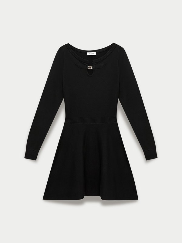 pomelo Pomelo Keyhole Knit Dress - Black