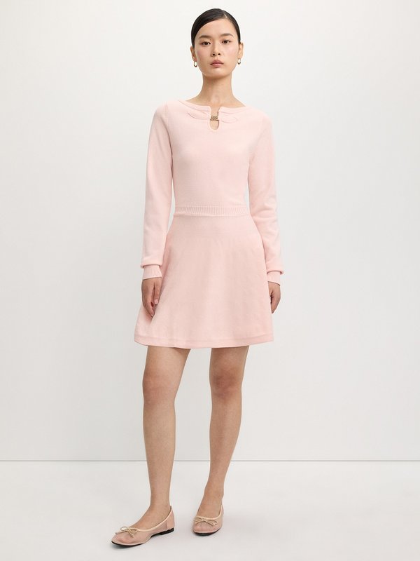 Pomelo Pomelo Keyhole Knit Dress - Light Pink