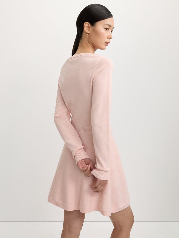 Pomelo Pomelo Keyhole Knit Dress - Light Pink
