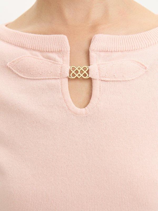 Pomelo Pomelo Keyhole Knit Dress - Light Pink