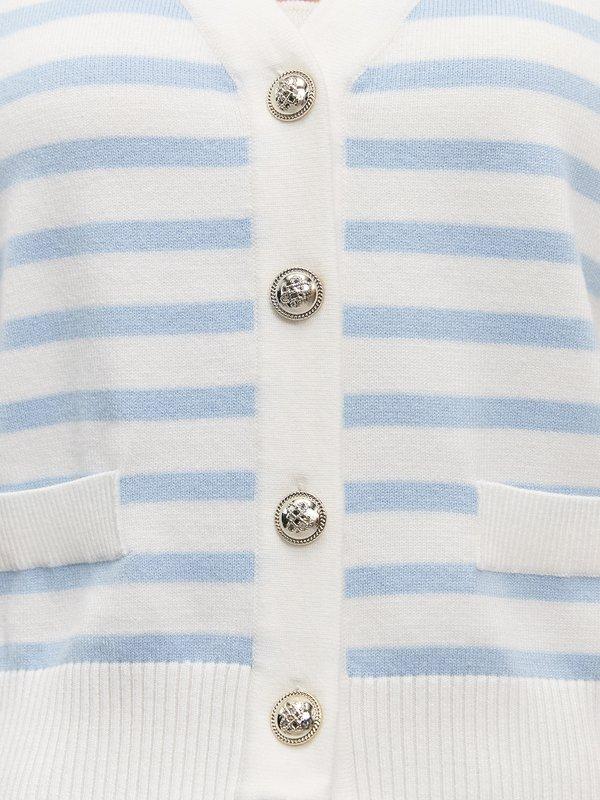 Pomelo Pomelo Knit Stripe Vest - Blue