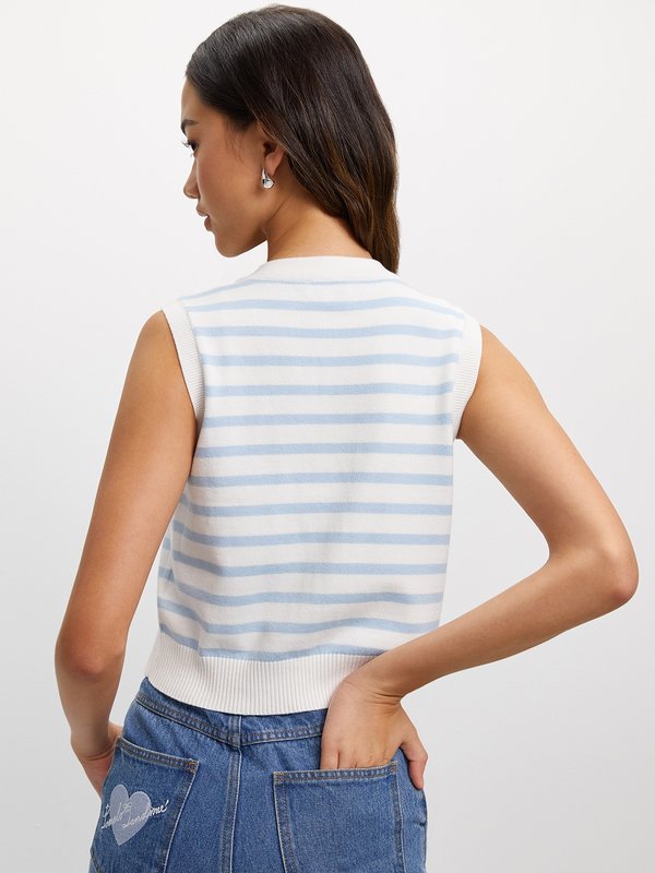 Pomelo Pomelo Knit Stripe Vest - Blue