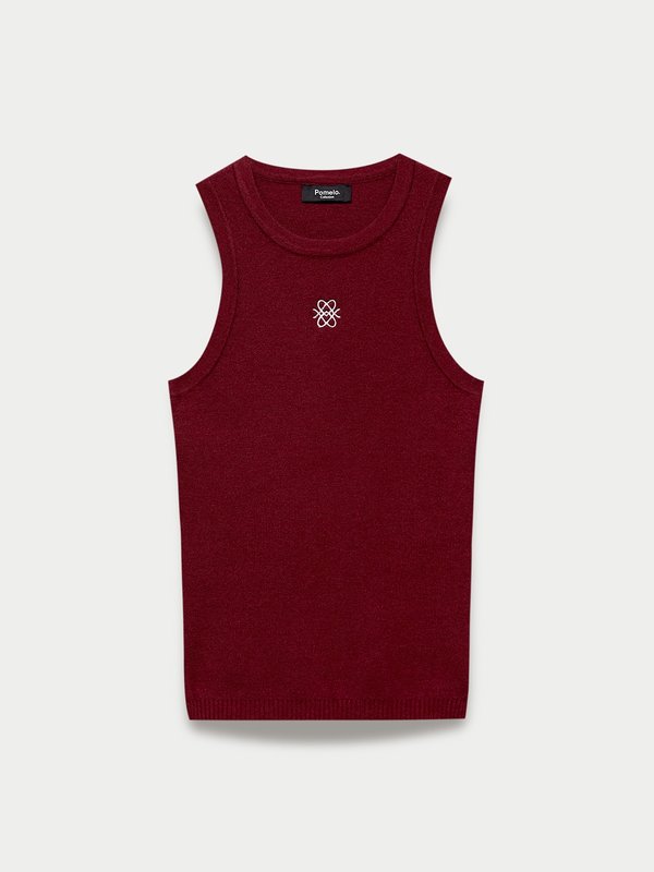 pomelo Pomelo Knit Tank Top - Burgundy