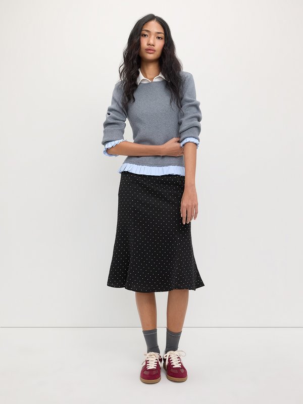 Pomelo Pomelo Knitted Layered Top - Mid Grey